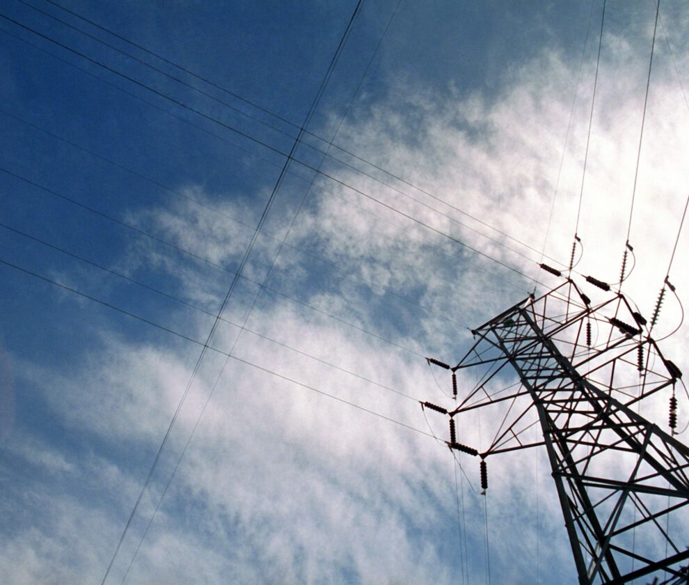 Electric power lines and transmission towers in Denver metro area